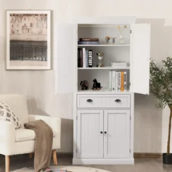 Küchenschrank 183 cm Buffetschrank aus Holz mit Verstellbarer Regalen