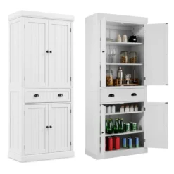 Küchenschrank 183 cm Buffetschrank aus Holz mit Verstellbarer Regalen