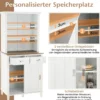 Küchenschrank Freistehender Buffetschrank mit Schiebetüren 76 x 47 x 170 cm Weiß