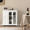 Küchenschrank mit 4 Schubladen & Verstellbarem Regal & 2 Türen Moderner Buffetschrank Weiß