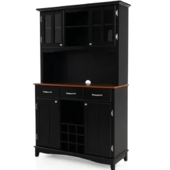 Küchenschrank mit 3 Schubladen & Weinregal & Offenen Regalen & Arbeitsplatte