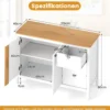 Küchenschrank mit 2 Türen & 3 Schubladen Holz Sideboard Buffetschrank 106 x 40 x 80 cm