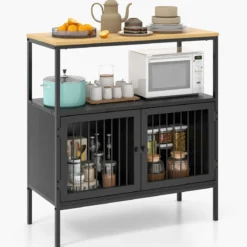 Küchenschrank Moderner Hübsches Küchen-Sideboard 80 x 35 x 90 cm Schwarz