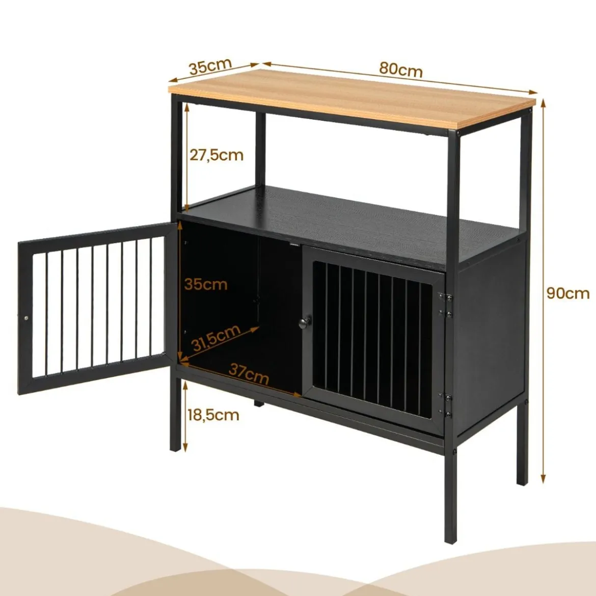 Küchenschrank Moderner Hübsches Küchen-Sideboard 80 x 35 x 90 cm Schwarz