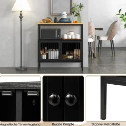Küchenschrank Moderner Hübsches Küchen-Sideboard 80 x 35 x 90 cm Schwarz