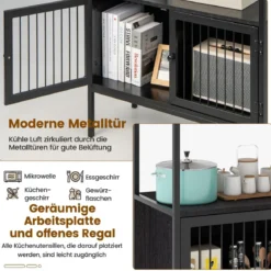 Küchenschrank Moderner Hübsches Küchen-Sideboard 80 x 35 x 90 cm Schwarz
