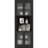 Küchenschrank schmal Eckschrank mit 4 Glastüren und 6 Ablagen 171 cm hoch dreieckiger Buffetschrank Schwarz