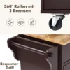 Küchenwagen auf Rollen mit Schubladen Servierwagen Küchentrolley Beistellwagen Braun