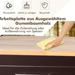 Küchenwagen auf Rollen mit Schubladen Servierwagen Küchentrolley Beistellwagen Braun