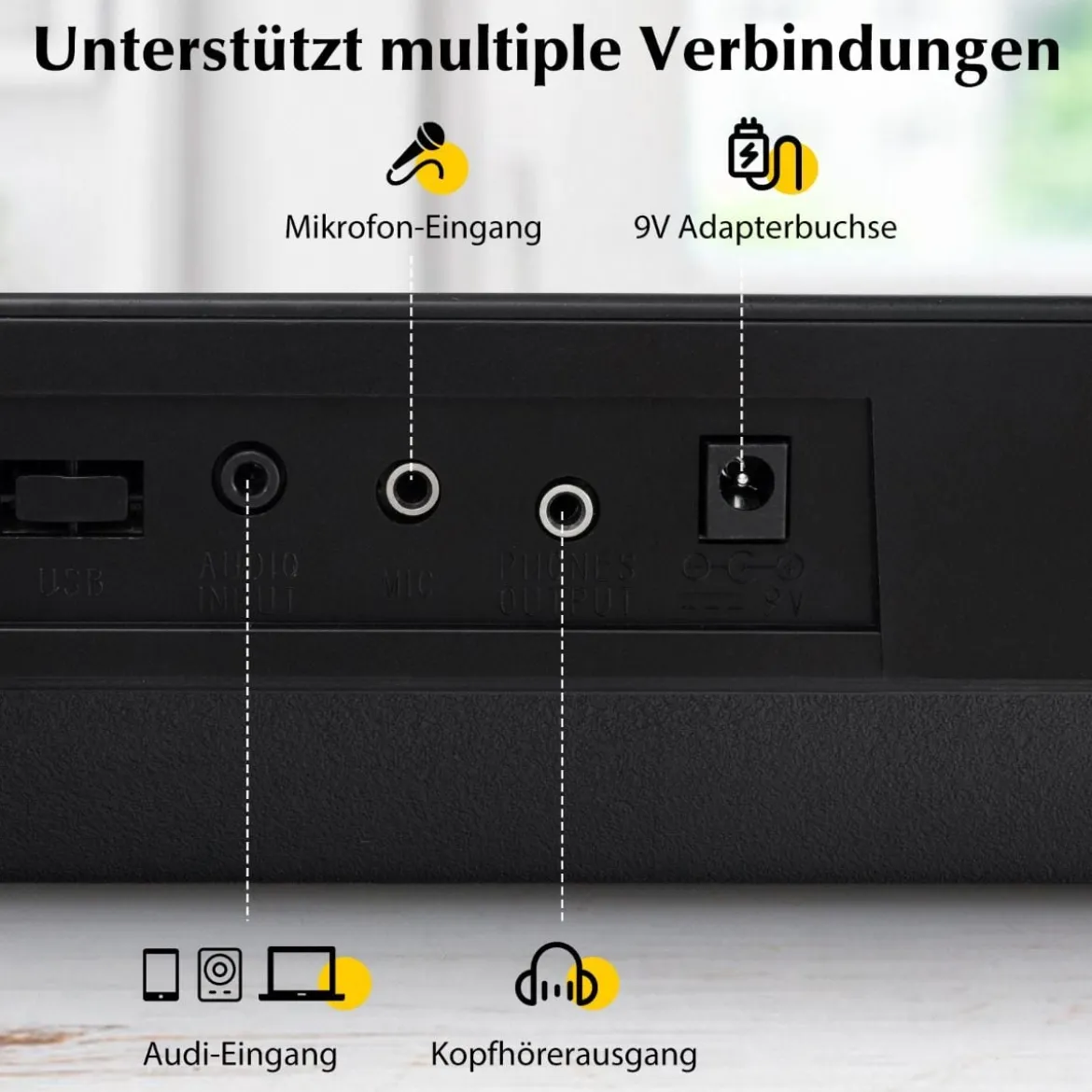Keyboard Piano für Anfänger mit 61 Tasten Digitalpiano mit 300 Tönen
