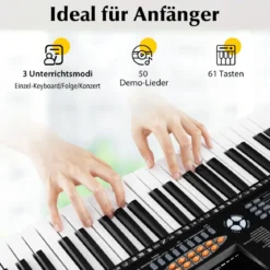 Keyboard Piano für Anfänger mit 61 Tasten Digitalpiano mit 300 Tönen