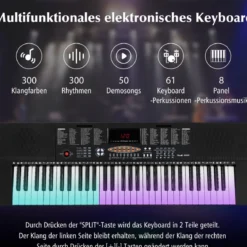 Keyboard Piano für Anfänger mit 61 Tasten Digitalpiano mit 300 Tönen