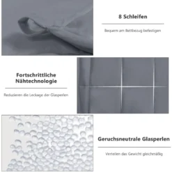 9,1 kg Gewichtete Decke mit Aufbewahrungstasche schwere Decke 183 x 122 cm Grau