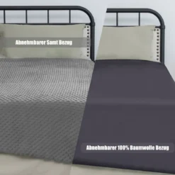 9,1 kg Gewichtete Decke mit Aufbewahrungstasche schwere Decke 183 x 122 cm Grau