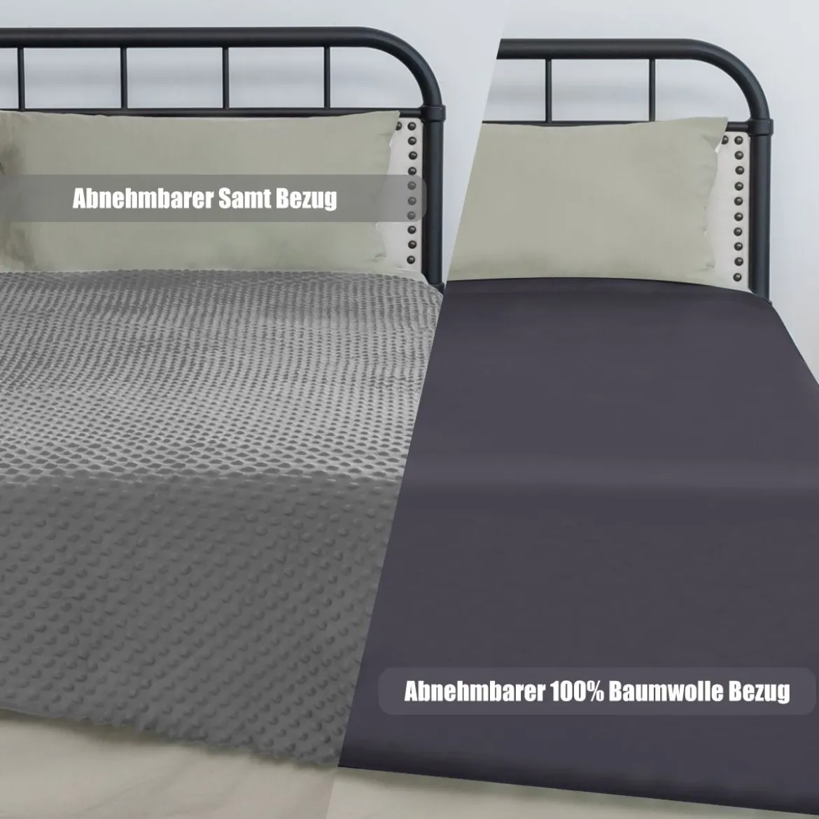 6,82 kg Gewichtsdecke Bequeme Gravity Decke mit Glasperlen 183 x 122 cm Grau