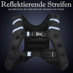 15KG Gewichtsweste Trainingsweste mit Reflexstreifen und verstellbarem Riemen Fitnessweste