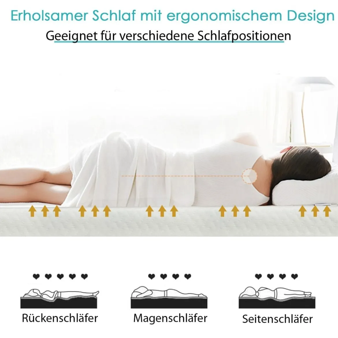 Kühlender Gel-Topper Matratzenauflage mit abnehmbarem Bezug 200 x 140 x 5 cm Weiß