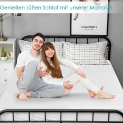 Kühlender Gel-Topper Matratzenauflage mit abnehmbarem Bezug 200 x 140 x 5 cm Weiß