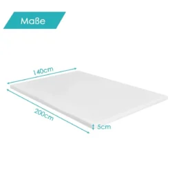 Kühlender Gel-Topper Matratzenauflage mit abnehmbarem Bezug 200 x 140 x 5 cm Weiß