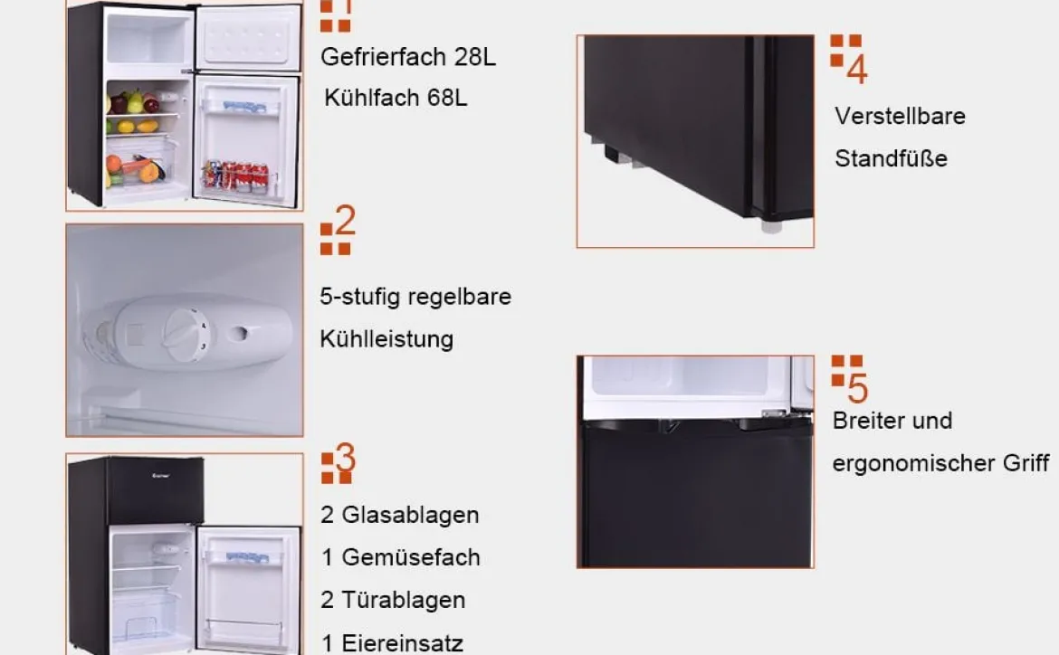 Kühlschrank mit Gefrierfach Gefrierschrank Kühl Gefrierkombination 85L