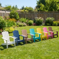 Kinder Adirondack Stuhl aus HIPS Gartenstuhl mit Ergonomischer Rückenlehne Türkis