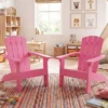 Kinder Adirondack Stuhl aus HIPS Gartenstuhl mit Ergonomischer Rückenlehne Rosa
