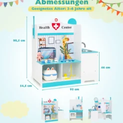 Kinder Arzt Spielset mit 27 Zubehörteilen Medizinisches Zentrum mit EKG Monitor Blau