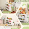 Kinder Autoförmiger Regal mit 2 Aufbewahrungsboxen Spielzeugregal Kinderregal Weiß