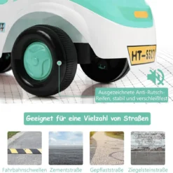 Kinderauto 3 in 1 Spielzeugauto zum Rutschen & Schieben Rutschauto mit Licht Grün