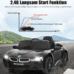Kinderauto 12 V Batteriebetriebenes Elektroauto mit 2,4 G-Fernbedienung Schwarz