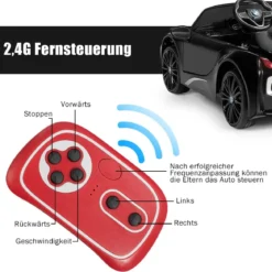 Kinderauto 12 V Batteriebetriebenes Elektroauto mit 2,4 G-Fernbedienung Schwarz