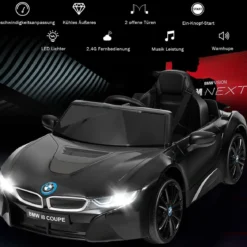 Kinderauto 12 V Batteriebetriebenes Elektroauto mit 2,4 G-Fernbedienung Schwarz