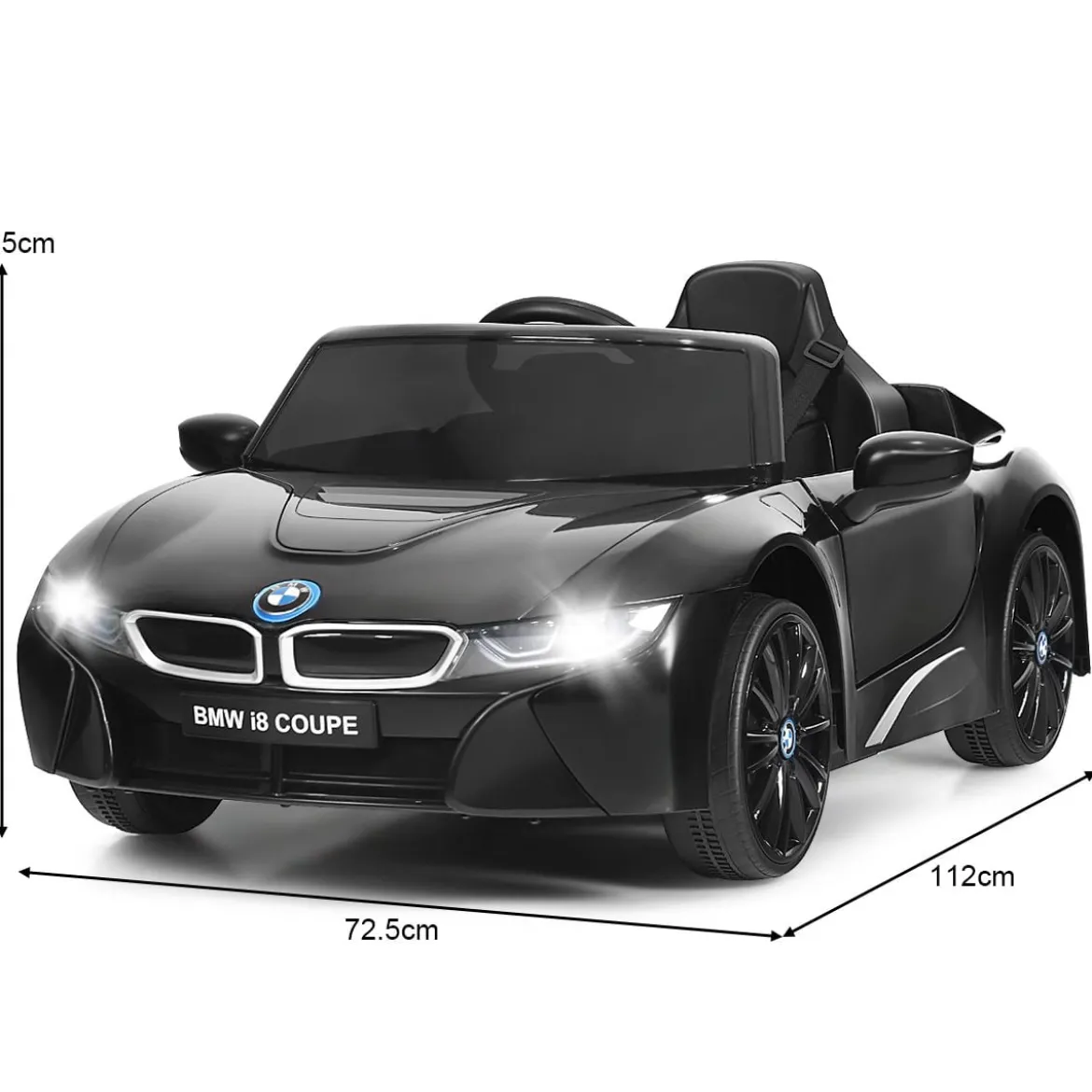 Kinderauto 12 V Batteriebetriebenes Elektroauto mit 2,4 G-Fernbedienung Schwarz