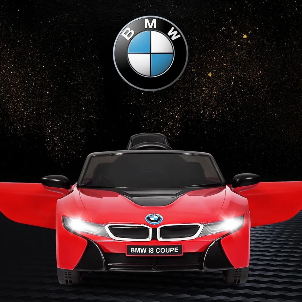 Kinderauto 12 V Batteriebetriebenes Elektroauto mit 2,4 G-Fernbedienung Rot
