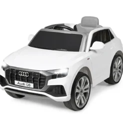 Kinderauto 12 V 3 Gang Elektroauto mit 2,4G-Fernbedienung mit Hupe LED Weiß