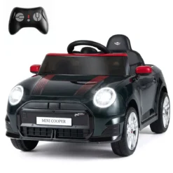 Kinderauto 12 V im BMW Mini Design Elektroauto für Kinder mit Fernbedienung LED & Soft-Start Schwarz