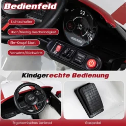 Kinderauto 12 V im BMW Mini Design Elektroauto für Kinder mit Fernbedienung LED & Soft-Start Weiß