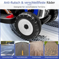 Kinder-Baggerfahrgerät Elektrisches Baufahrzeug mit verstellbarer Schaufel 125 x 51,5 x 52 cm Blau + Schwarz