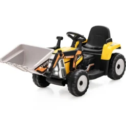 Kinder-Baggerfahrgerät mit 2,4-G-Fernbedienung Elektrisches Baufahrzeug 125 x 51,5 x 52 cm Gelb + Schwarz