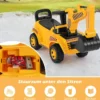 Kinderbagger mit Verstellbarer Schaufel & Stauraum unter Sitz Sitzbagger mit Kippschutz