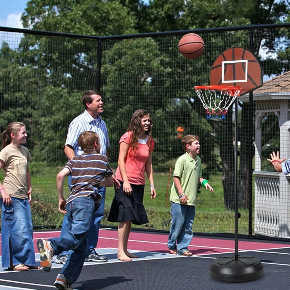 Kinder Basketballkorb mit Dartboard & 6 Darts Basketballständer Schwarz