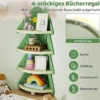 Kinder Bücherregal in Bauform mit Sternmuster 4-stöckiges Kinderregal Eckregal Spielzeugregal