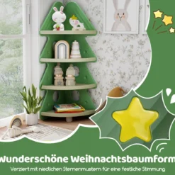 Kinder Bücherregal in Bauform mit Sternmuster 4-stöckiges Kinderregal Eckregal Spielzeugregal
