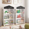 Kinder Bücherregal in Hausform mit Tafel & 13 Fächern Kinderregal Montessori Spielzeugrregal Weiß