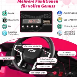 Kinder Chevrolet Elektroauto mit 2,4G Fernsteuerung & Federung & Lichtern & Musik Kinderauto