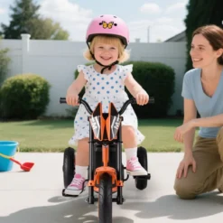 Kinder-Dreirad mit 3 Robusten Rädern & Fußpedalen Kinderfahrrad Kinderlaufrad Orange