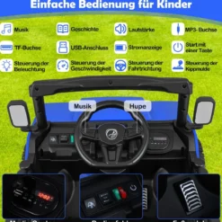 Kinder Elektroauto mit Elektrischer Kippmulde & Fernbedienung 12V Kinderauto Kinderfahrzeug Blau