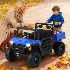 Kinder Elektroauto mit Elektrischer Kippmulde & Fernbedienung 12V Kinderauto Kinderfahrzeug Blau