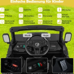 Kinder Elektroauto mit Elektrischer Kippmulde & Fernbedienung 12V Kinderauto Kinderfahrzeug Schwarz