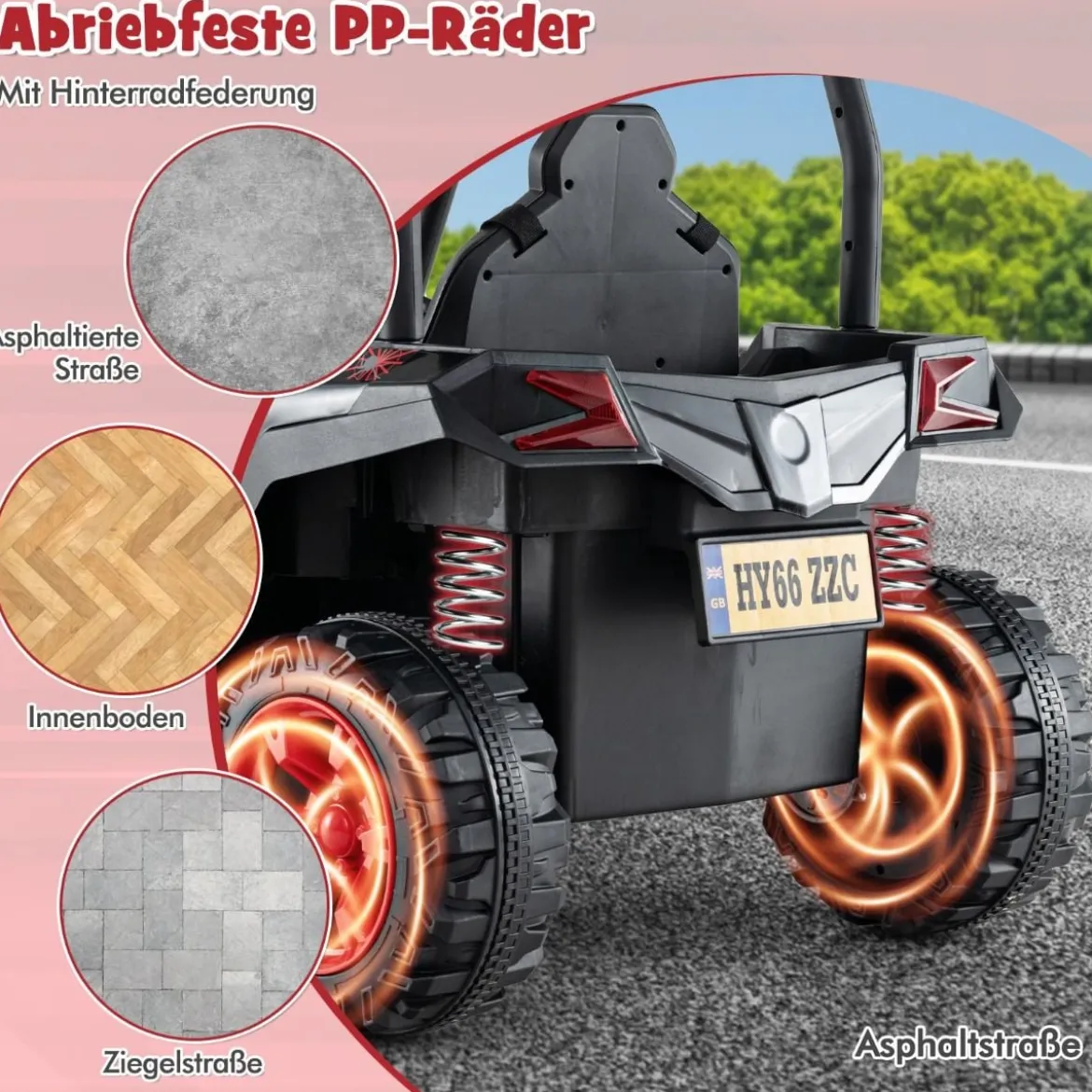 Kinder Elektroauto mit 2,4G Fernsteuerung 24V Elektrofahrzeuge UTV für Kinder ab 3 Jahre